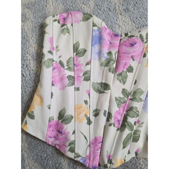 Zara bloggers fav floral corset top S NWT - Picture 5 of 8